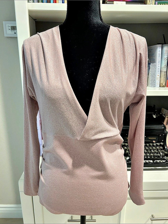 Chiara Boni Tops - Chiara Boni Sparkle Wrap Blouse in Pink